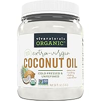 Organic Coconut Oil - Unrefined and Cold-Pressed, Natural Hair Oil, Skin Oil and Cooking Oil with Fresh Flavor, Non-GMO Extra