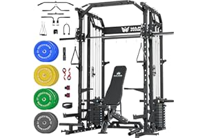 Major Fitness Drone2 Advanced Training Smith Machines– All-in-One Home Gym Squat Rack with Aluminum Pulley Set , Weight Bar, Dual LAT Pull-Down Systems & Cable Crossover Machine for Full-Body Workouts