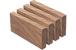 WISLIST 4 Pcs Walnut Wood Log Lumber Board Knife Handle Material, Square Turning BlanksHandle Plate for Instruments DIY Raw Wood Turning Blanks(5.1" x 2.3" x 0.5")