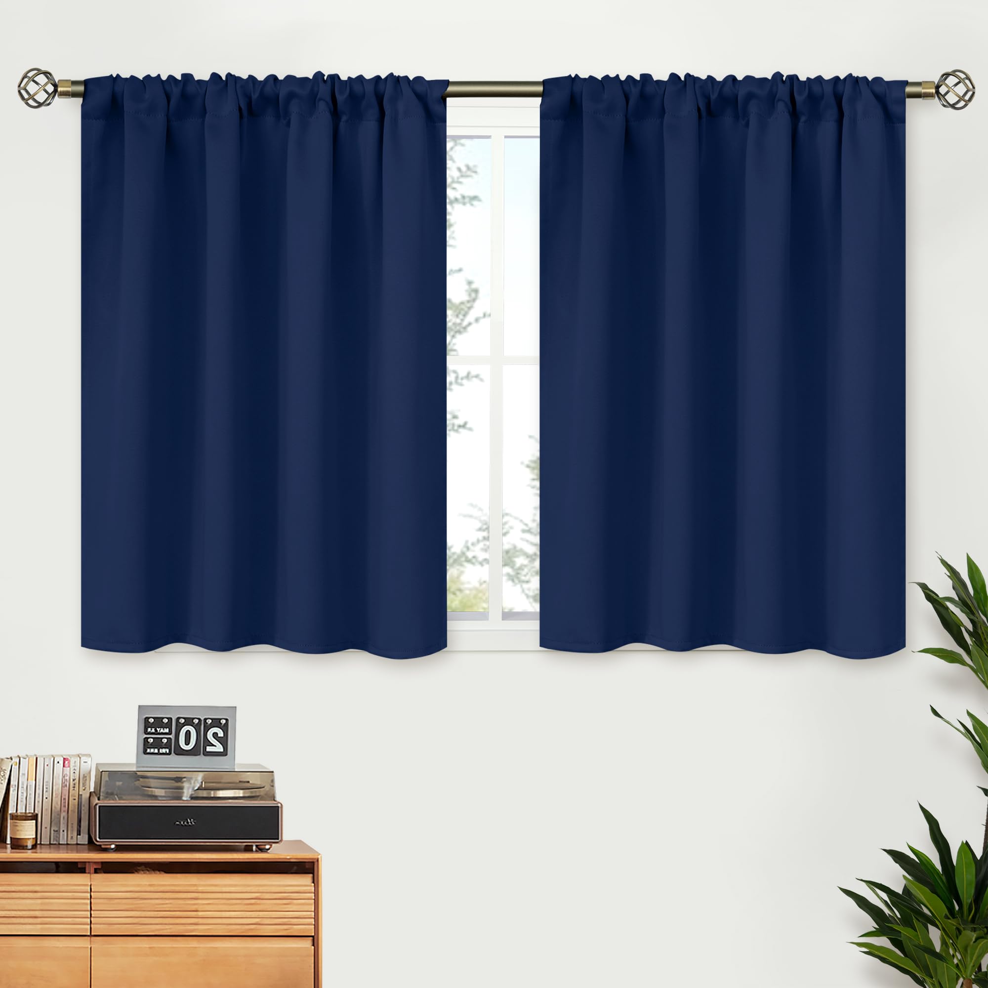 Photo 1 of ***Partial set***
BGment Short Blackout Curtains 30 Inches Length for Kitchen Rv Camper Window - Rod Pocket Room Darkening Small Drapes for Basement Bathroom Cafe Privacy, Navy Blue, Panels, 42 x 30 Inch