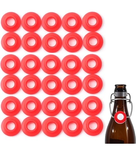Joints Grolsch En Silicone Rouge - Lot De 25 - Pour Bouteilles à Couvercle Rabattable - Étanches Et Réutilisables