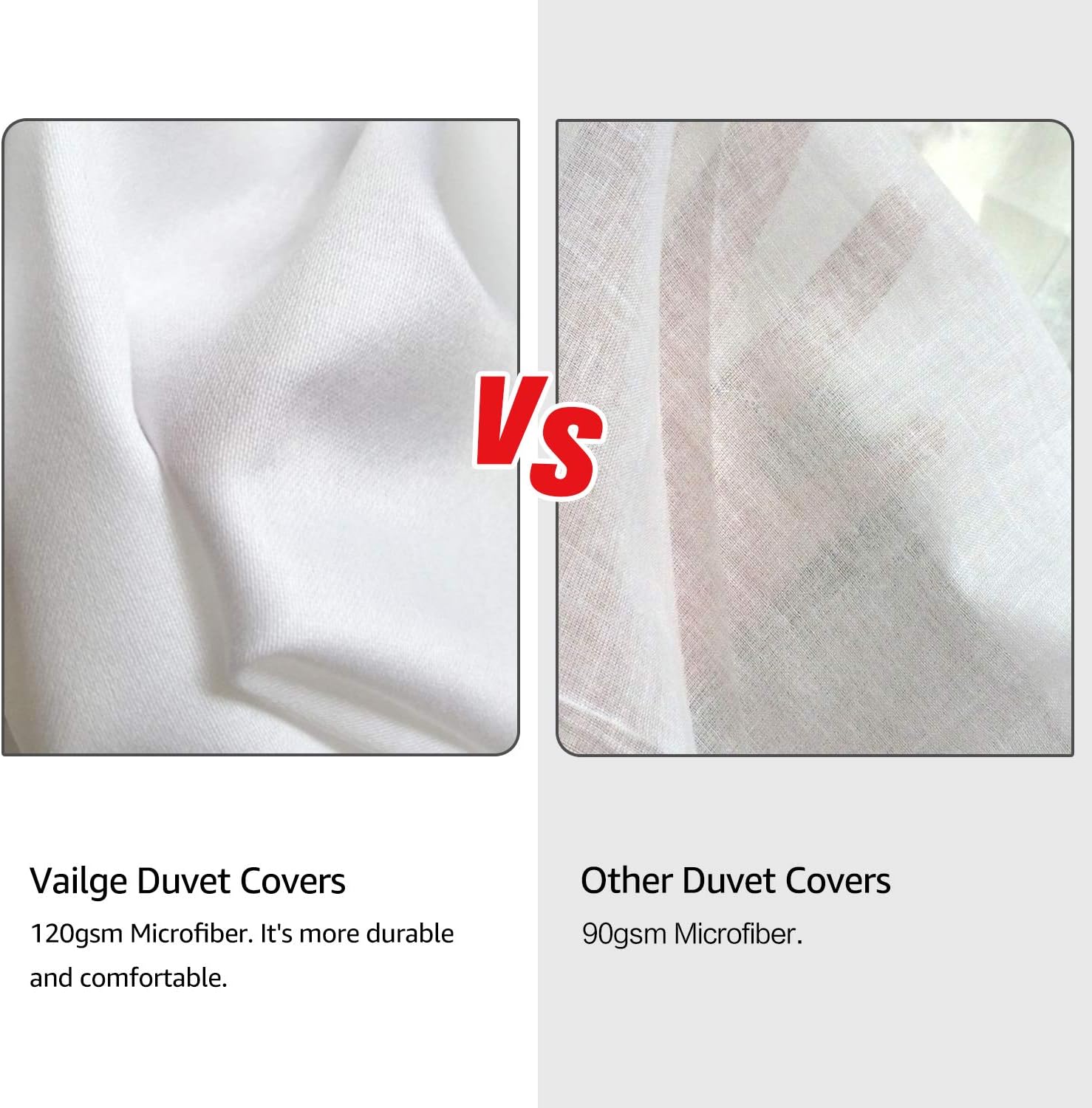 Vailge 3 Piece Pinch Pleated Duvet Cover with Zipper Closure, 100% 120gsm Microfiber Pintuck Duvet Cover, Luxurious Pintuck Decorative(White, Queen): Home & Kitchen