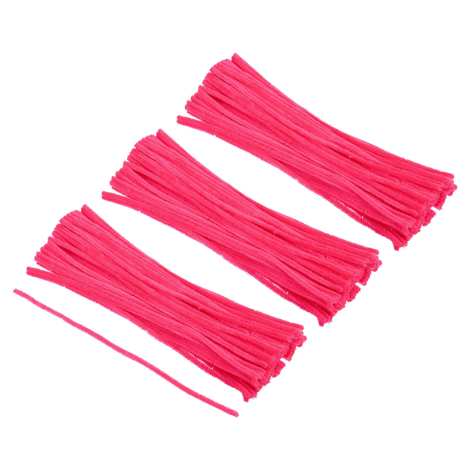 PATIKIL 30CM/12Inch Pipe Cleaners, 300 Pack Flexible Chenille Stems for DIY Art Creative Crafts Party Decorations Handicrafts Handwork, Rose Red