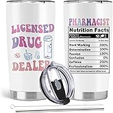 Absacie Pharmacist Gifts for Women, Pharmacy Technician Gifts, Pharmacy School Gifts, Future Pharmacist Graduation Gifts, Steel Tumbler with Lid and Straw Coffee Mug 20 OZ