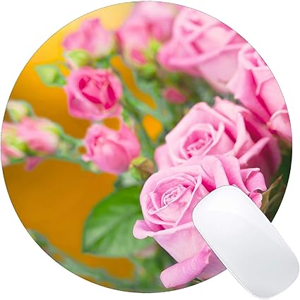Amazon 長方形の丸いマウスパッド ピンクの花のバラの花 ステッチエッジ Yanteng マウスパッド 通販