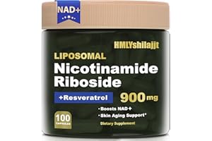 HMLYshilajjt NMN Alternative-High Purity Liposomal NAD with Nicotinamide Riboside, Resveratrol, Quercetin, NAD Resveratrol Supplement 900 mg for Anti-Aging, Energy, Focus -100 Count