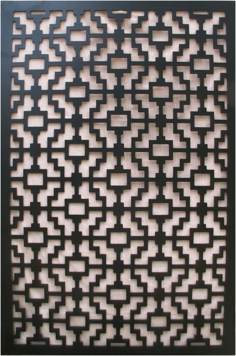 Acurio Fret Black Vinyl Lattice Decorative Privacy Panel