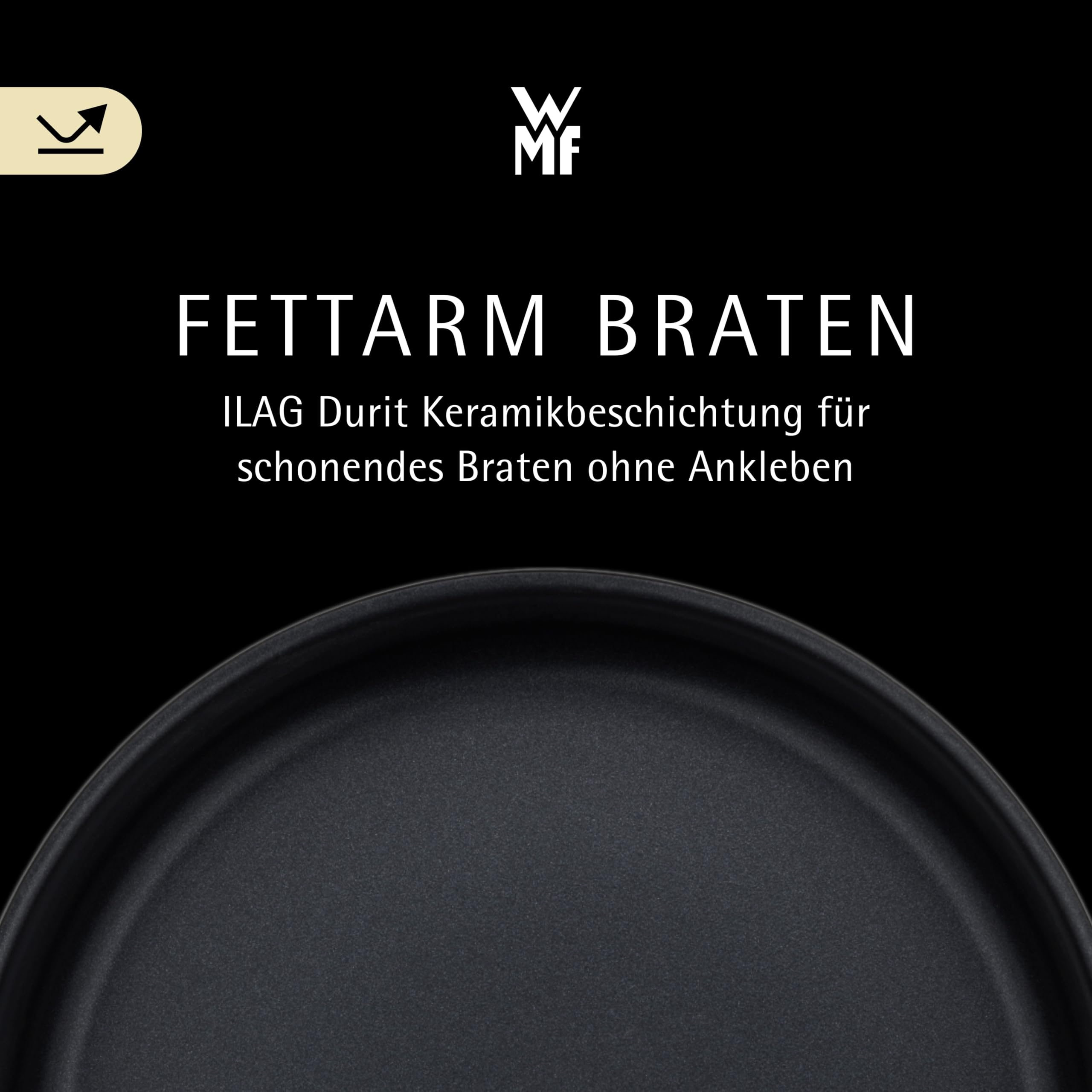 WMF Schmorpfanne 28 cm mit hohem Rand und Deckel – Induktions-Bräter 5,0l aus Cromargan Edelstahl, antihaftbeschichtet und backofengeeignet, robuste Pfanne für Schmoren, Braten und vielseitiges Kochen 4