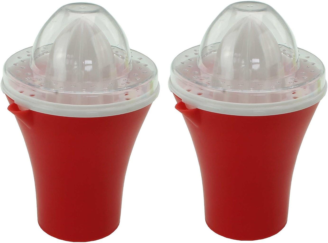 Set of 2 Citrus Squeezer Juicer, Juice Extractor Juicer Manual Juicer in trendy and Hip Colours and Clear Lid 0.4 Litre 1-Piece Plastic RotRot