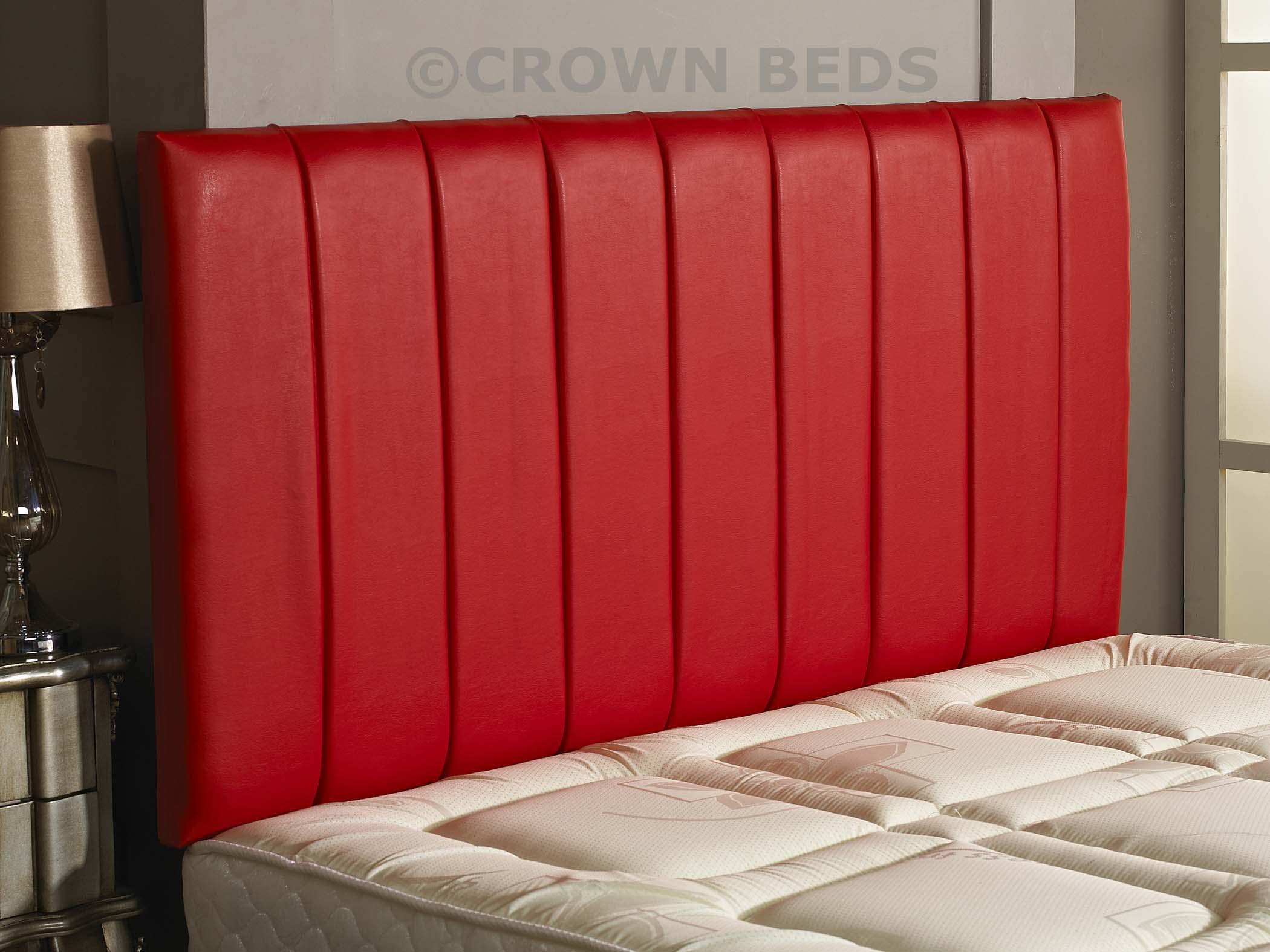 CROWNBEDSUK QUALITY APOLLO FAUX LEATHER HEADBOARD (red, 4ft small double)
