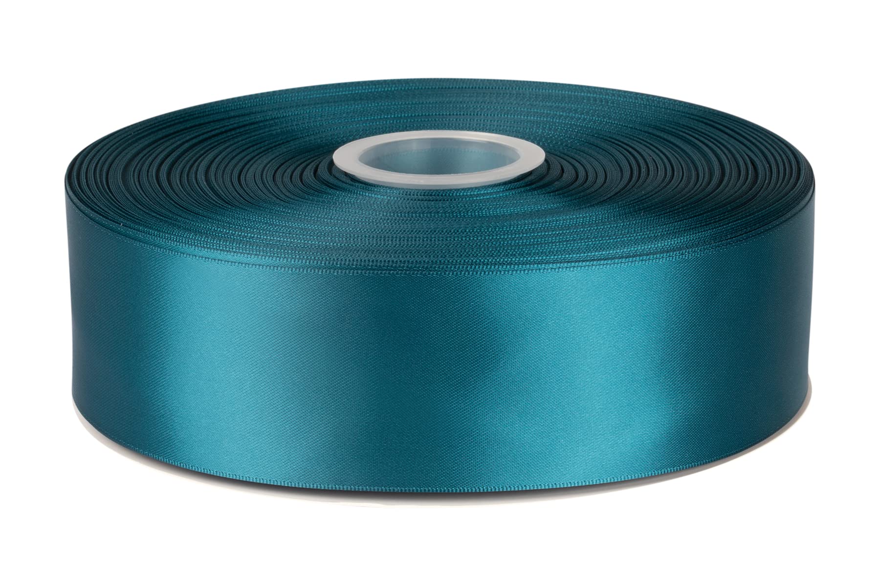 Fondersy 50mmX 91M Double Faced Satin Ribbon Teal Polyester Ribbon for Gift Wrapping Wedding Decoration Floral Arrangement Crafts