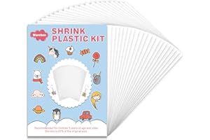 Warckon 30 Pieces Shrink Plastic Sheets, Shrink Art Paper Shrink Film Sheets Frosted for Kids Creative Craft, Create Your Own Earrings, Necklace, Keychains(A5 Size)