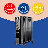 Russell Hobbs 2500W Oil Filled Radiator 11 Fin Black with Thermostat 3 Heat view 3