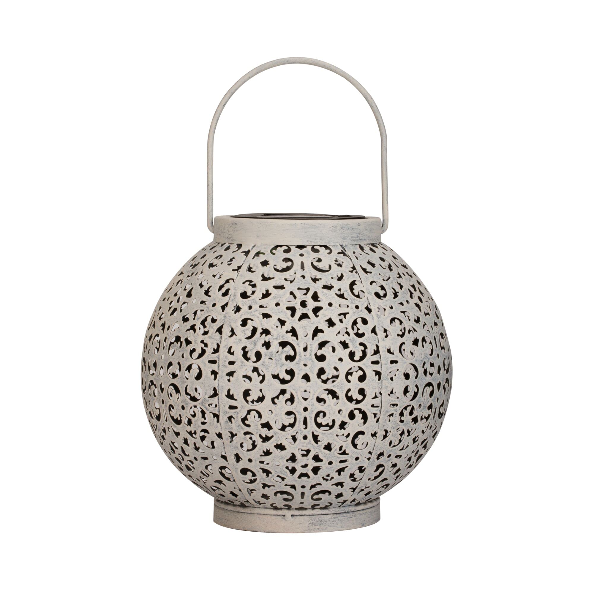 Pauleen 48180 Sunshine Jewel Solar Lantern for Balcony or Garden White Outdoor Lighting Metal Solar 3000K