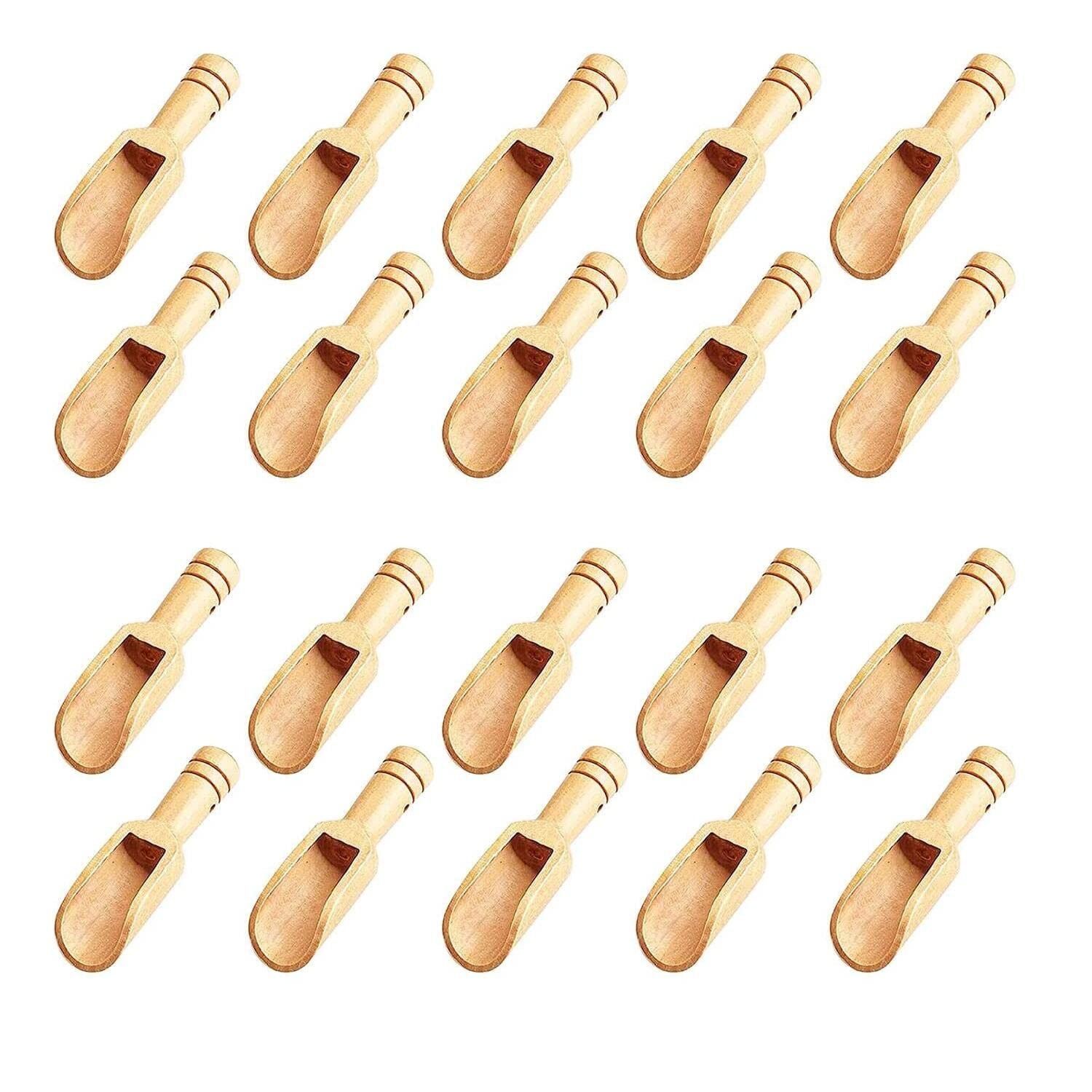 Mini Wooden Spoons，Mini Bamboo Spoons for Bath Salts, Tea Scoop, Washing Powder Spoon，Wooden Candy Spoon-20pc