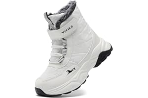 VITUOFLY Boys Hiking Boots Kids Hiking Shoes Girls Outdoor Warm Winter Snow Boots Adventure Trekking Shoes Anti-skid Sneakers Steel Buckle Durable Comfortable