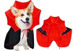 PAYHTOW Dog Halloween Costume Dog Vampire Costume Funny Pet Vampire Devil Cape Cloak Halloween Costumes for Small Medium Large X-Large Dogs Pets (Medium)
