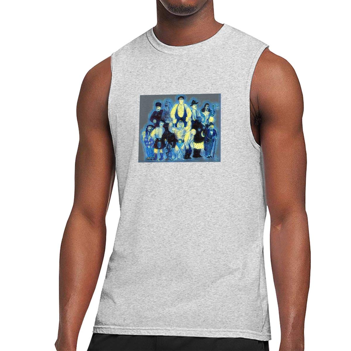 Wrestling Panda Graghic S For Sleeveless Gray T Shirt