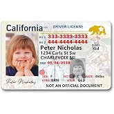 Kid ID Card Novelty Driver License Card for Children Under 12 Years Child Safety ID Badges with Phone Number Custom ID Card Anti-Loss
