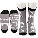 MBMSO 2 Pairs Wrestling Socks Wrestler Gifts Wrestle Socks Wrestling Because other Sports only Require One Ball Crew Socks