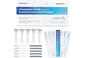 Healmark+ 5 Pack Fentanyl Test Strips for Harm Reduction, Rapid Detection Kit, 5 Min Results for Liquid/Powder, Personal Safe
