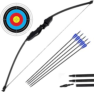 Outdoor-shooter Bogenschießen-Trainingsspielzeug für Bogen und Bogen im Freien (40LB, 5 × Pfeile, 6 × Zielflächen)
