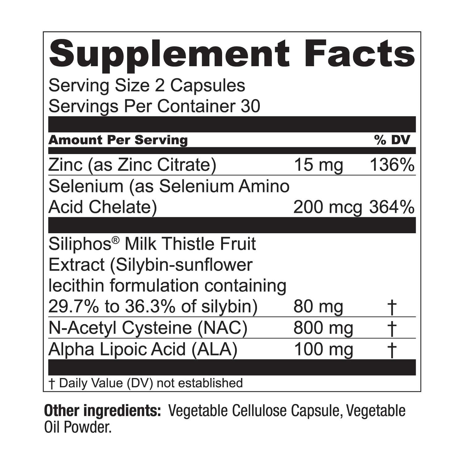 LiverWell Liver Cleanse, Rejuvenation, Metabolic Support - Liver Supplement for Liver Health w/Highly Bioavailable Milk Thistle Extract, N-Acetyl Cysteine, Alpha Lipoic Acid, Zinc, Selenium - 60 Caps