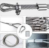 YSDMY 70 Pcs Wire Rope Thimble Sets Stainless Steel Aluminum Crimp Sleeves 2mm view 5