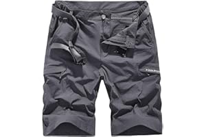KOLONGVANGIE Quick Dry Hiking Shorts Men's Cargo Casual Outdoor 4-Way Stretchy Lightweight Summer Short with Multi Pockets 30-46 (No Belt)