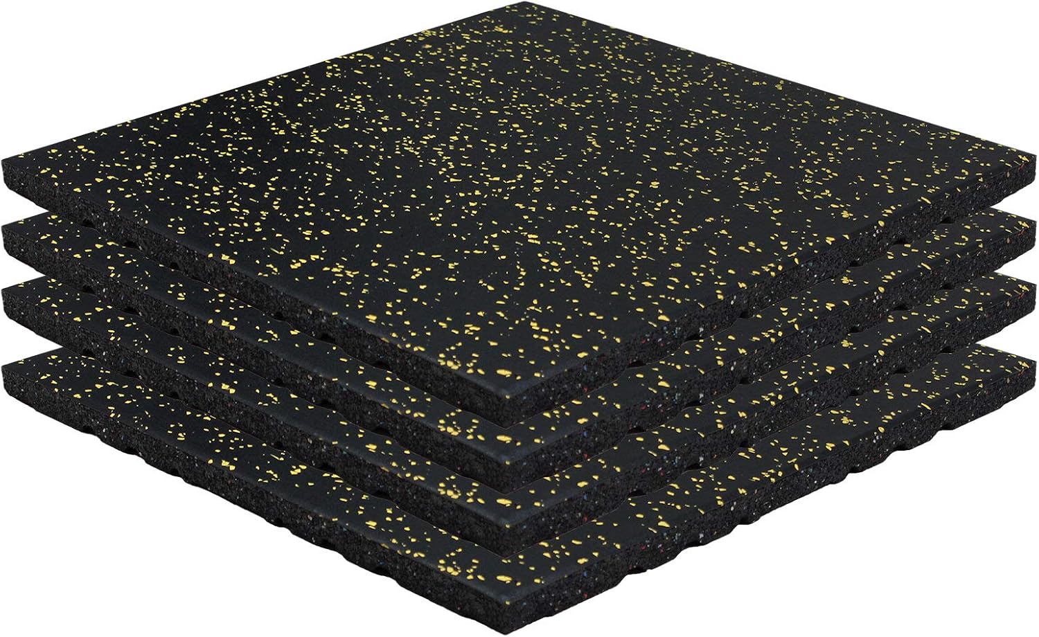 Amazon Co Jp Karadastyle ゴム フロアマット ジム マット トレーニング ラバーマット 重量器具 50角 厚さmm 4枚セット イエローチップ スポーツ アウトドア