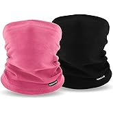 Havccdi Kids Winter Neck Warmer, 2pcs Fleece Neck Gaiter Ski Mask for Boys Girls Windproof Face Cover Scarf for Cold Weather