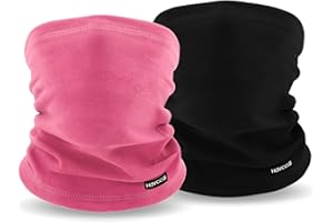 Havccdi Kids Winter Neck Warmer, 2pcs Fleece Neck Gaiter Ski Mask for Boys Girls Windproof Face Cover Scarf for Cold Weather