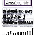Swpeet 195Pcs 2 Sizes M5 M6 Carbon Steel Universal Fairing Bolt Kit Assortment Kit, Motorcycle Windscreen Screws Fasteners Fixing Sportbike Bolts Fairing for All Models & Years Sport Bikes