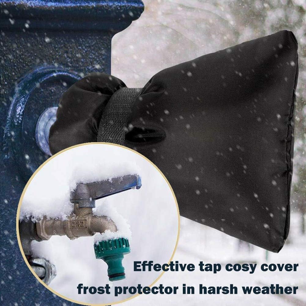 ENJSD Outdoor Faucet Cover for Winter, Water Faucet Cover Socks, 210D Oxford Cloth Insulatd Cotton Pouch, Anti-Frozen & Waterproof, Against Rain and Snow Winter Freeze Protection, Set of 2 : Garden & Outdoor