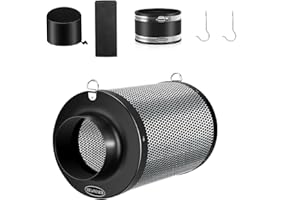 MELONFARM Air Filtration Kit 4", Built-in 14cm Fan Low Nois Carbon Filter with 12-Speed Controller, 8' Ducting & 6" Vent Cover, Cooling & Ventilation System for Grow Tents, Indoor Gardening 4" x 10.3"