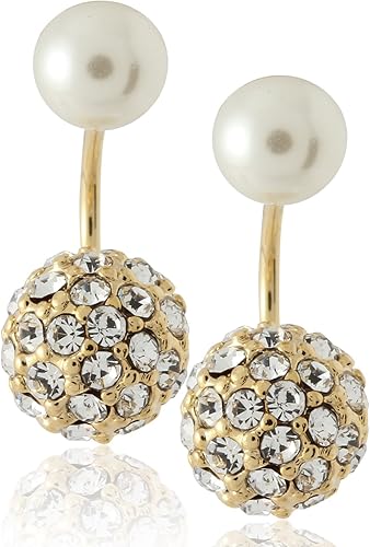 Back Earrings with Crystal Fireball 