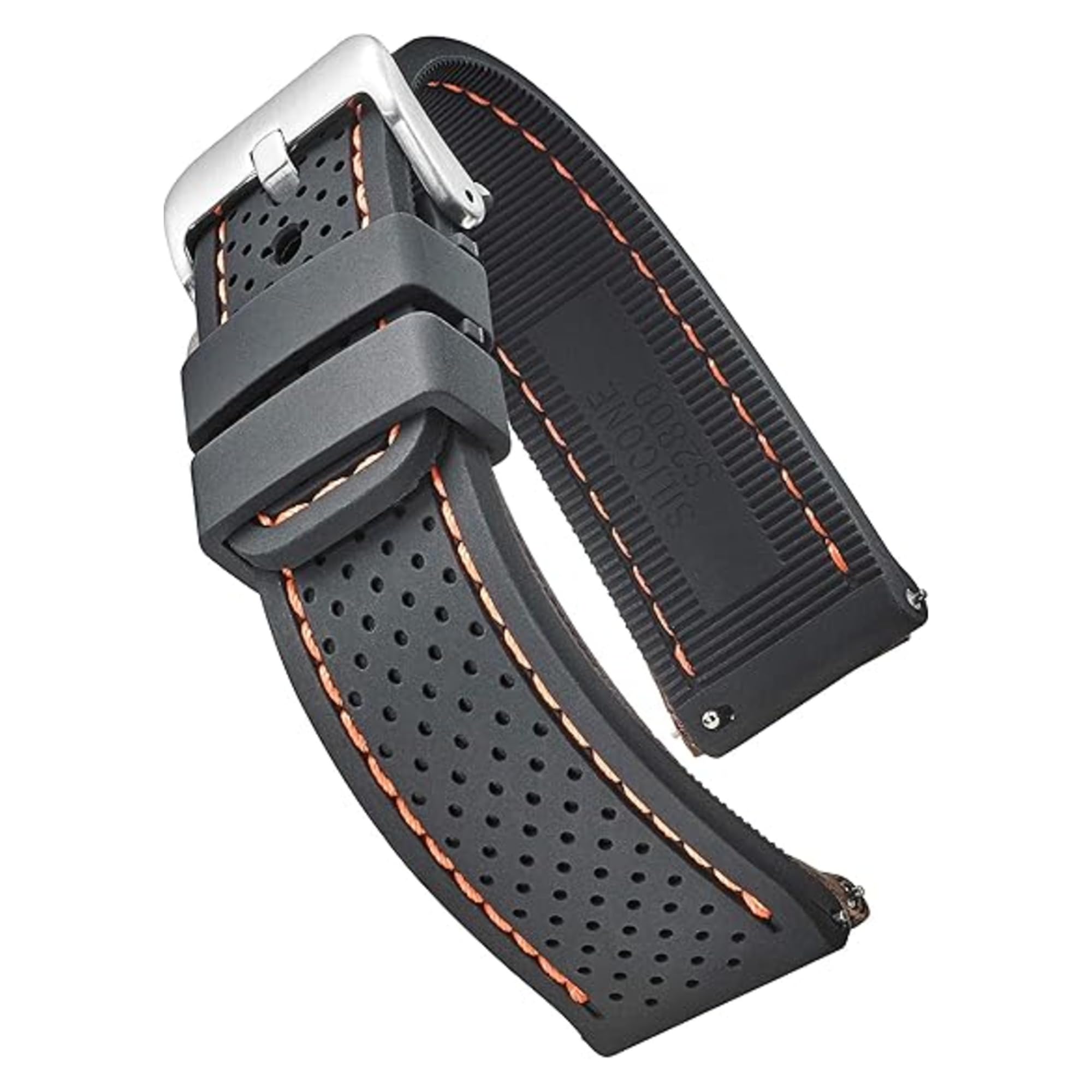 ALPINE Sporty Premium Soft Silicone Adjustable Watch Band - Replacement Rubber Watch Bands for Women & Men - Waterproof Quick Release Watch Straps - Compatible with Regular & Smart Watch Bands