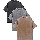 FULLFITALL Oversized T Shirts for Men Vintage T Shirts Cotton Heavyweight Washed Loose Fit Short Sleeve Baggy Unisex Tee Tops