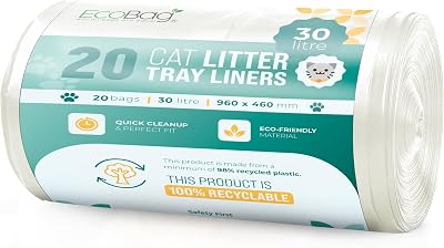 EcoBag 20 Pack Cat Litter Tray Liners XL 30L 27 Micron Heavy Duty 960x460mm