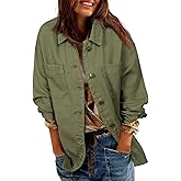 Sidefeel Women's Jean Jacket Oversized Boyfriend Button Up Long Sleeve Split Zimbaplatinum Denim Jackets