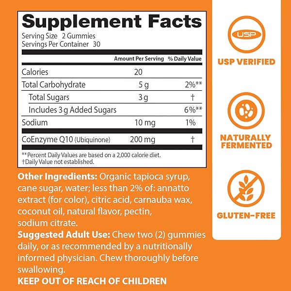 DOCTOR’S BEST COQ10 GUMMIES 200 MG, COENZYME Q10 (UBIQUINONE), HEART HEALTH, BOOST CELLULAR ENERGY, POTENT ANTIOXIDANT, 60 CT