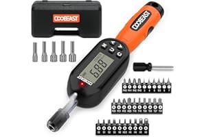 coobeast 38pcs Torque Screwdriver 1.01-106.2 in-lbs/0.11-12 Nm, 1/4 inch Drive Electronic Digital Torque Wrench Set Vibration with Buzzer/LED Notification for Gunsmithing, Scope Mounting