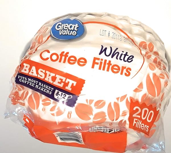 GREAT VALUE COFFEE FILTERS BASKET WHITE PAPER 8...