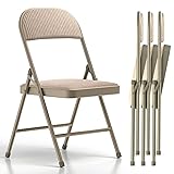 Nazhura 4 Pack Folding Chairs, Fabric Dining Chair