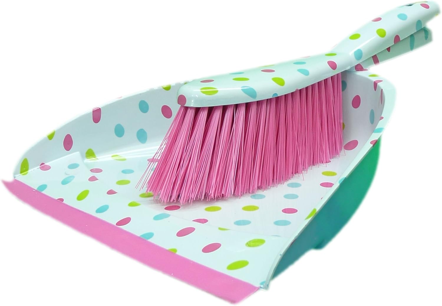 Pink Polka Dot Dust Pan and Brush Set Cleaning Amazon.co.uk Garden