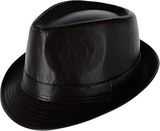 leather trilby hat