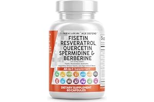 Clean Nutraceuticals Fisetin Quercetin Resveratrol with Spermidine Wheat Germ Extract - Health Supplement for Adults Longevity with Berberine, Collagen, Rhodiola, Apigenin