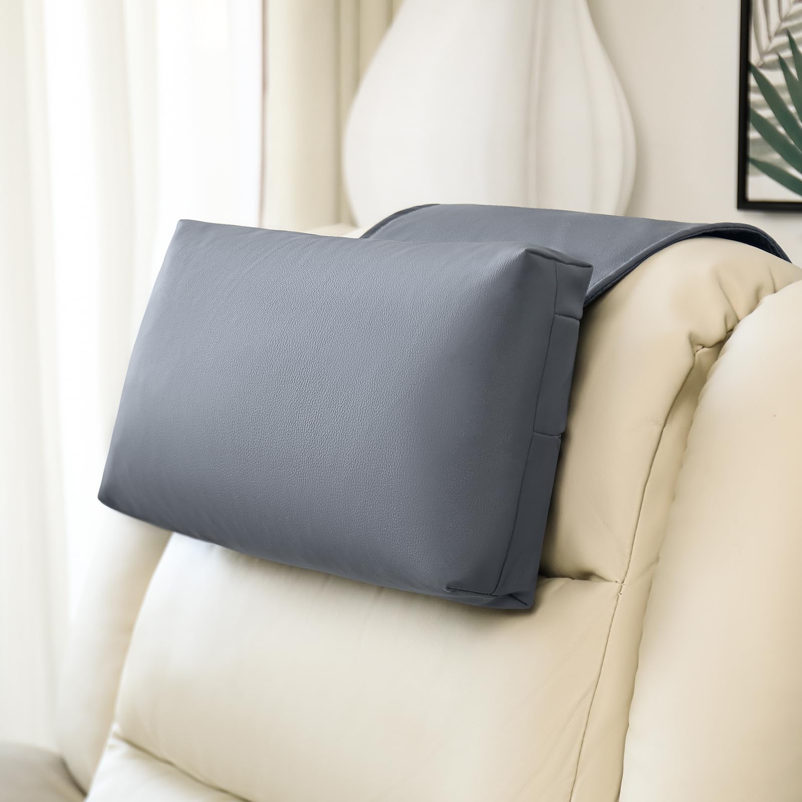 Photo 1 of 1 MIDDLE ONE Recliner Pillow, Memory Foam Head, Headrest and Neck Pillow for Recliner Chair, Small Neck Support for Office Chair (Grey)