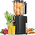 Cold Press Juicer, 5.5inch Wide Feed Chute Juicer Machine, Slow Masticating Juicer for Whole Vegetables & Fruits, Black