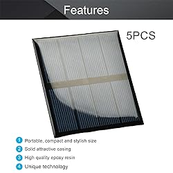 Fielect 5pcs 2V 0.6W Solar Panel Polysilicon Mini